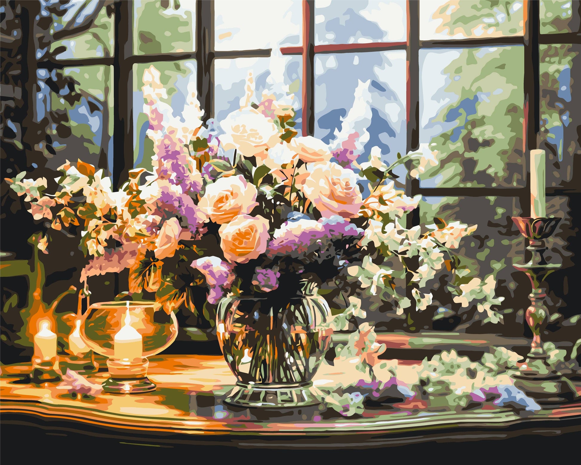 Mal efter tal – Vilde blomster på bord – mal efter tal 40 x 50 cm