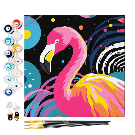 Mal efter tal mini – Flamingo i pop art