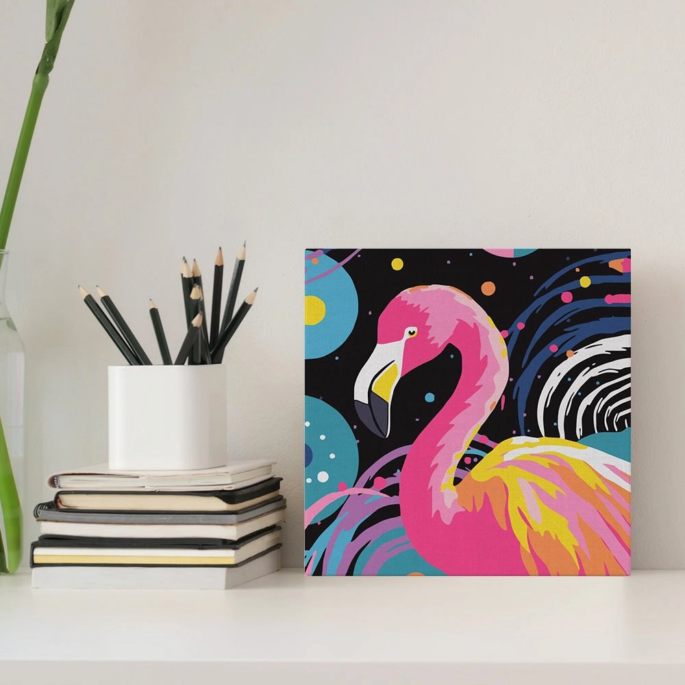 Mal efter tal mini – Flamingo i pop art